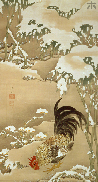 Ito Jakuchu Rooster in the Snow Mid-Edo Period 18th century